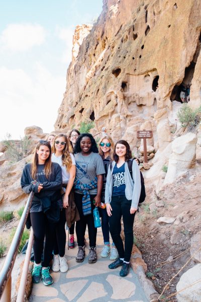 Photo of students in Bandolier National Monument for the seminar Landscape and Memory in the American Southwest. May 2016.