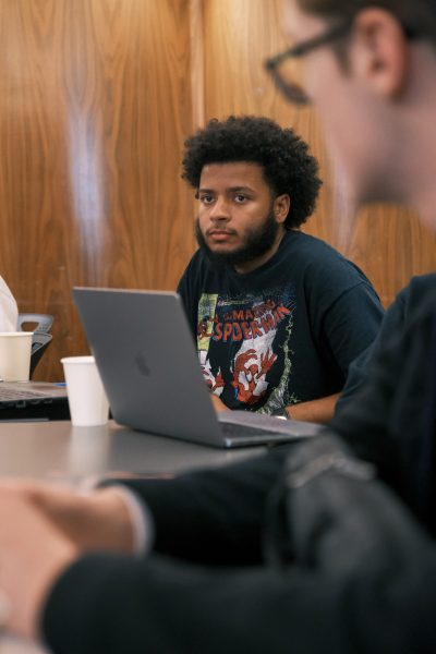 Student in front of computer during lecture