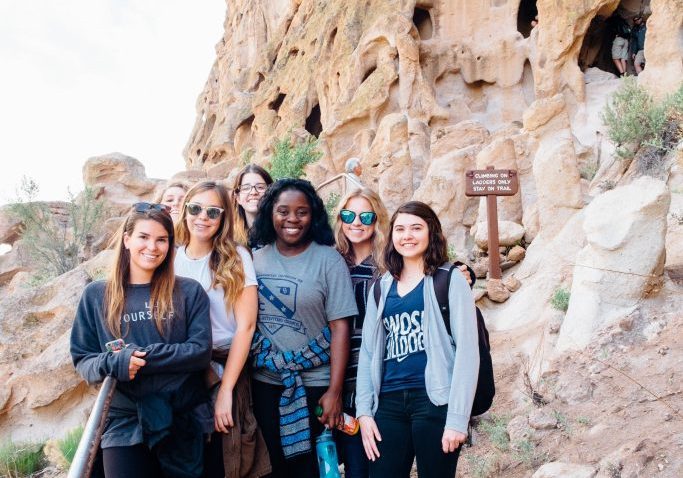 Photo of students in Bandolier National Monument for the seminar Landscape and Memory in the American Southwest. May 2016.